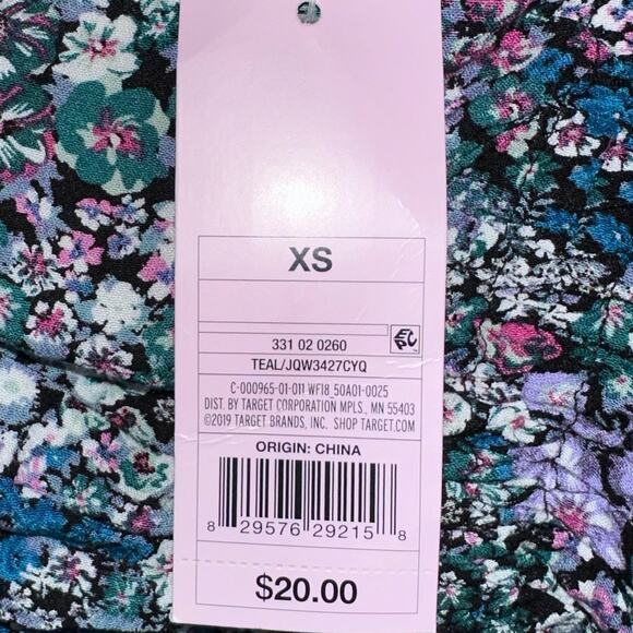 NWT Wild Fable Cropped Floral Bishop Sleeve Top Size XS - Picture 7 of 14